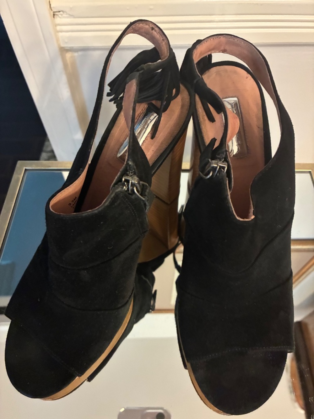 Halogen 4.5 inch suede Slingbacks with Tassel